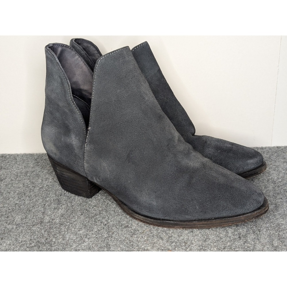 Free People Charm Double V  Boots/Bootie Size 38/ US 8 Leather Suede Blue